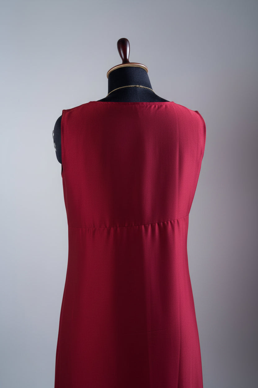 Maroon A-line Modal Dress
