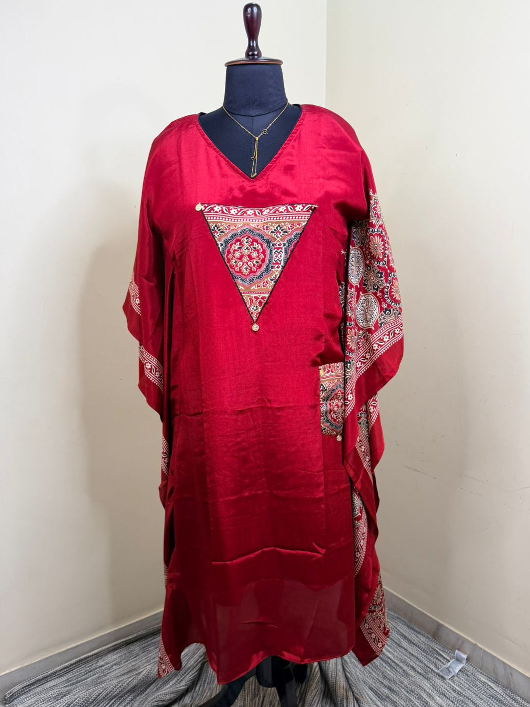 Maroon Modal Kaftan Dress