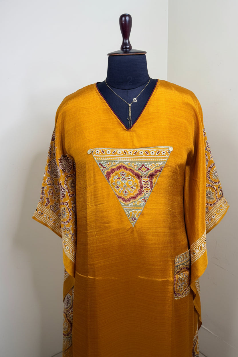 Yellow Modal Kaftan Dress