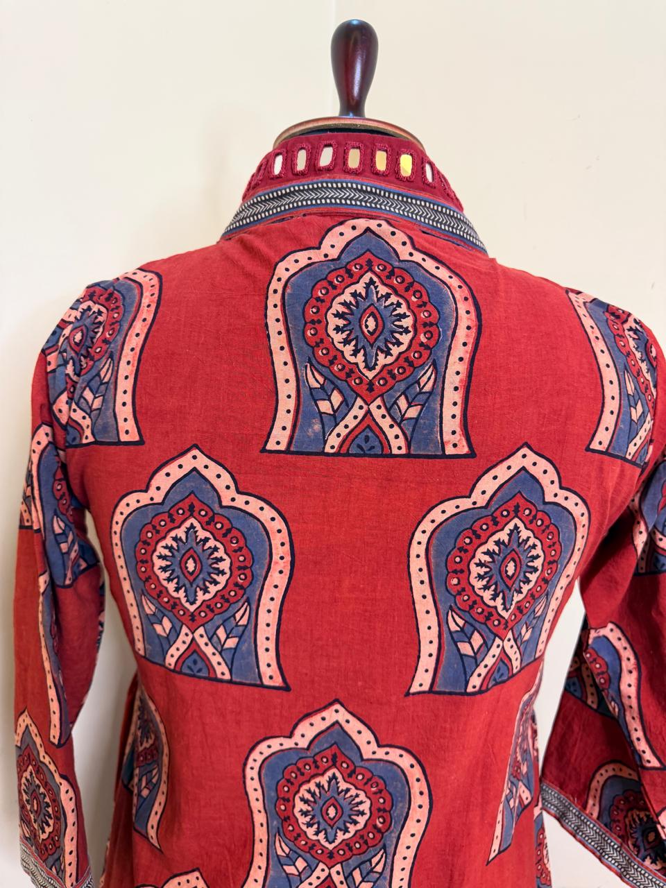 Maroon Ajrak Aalia Dress