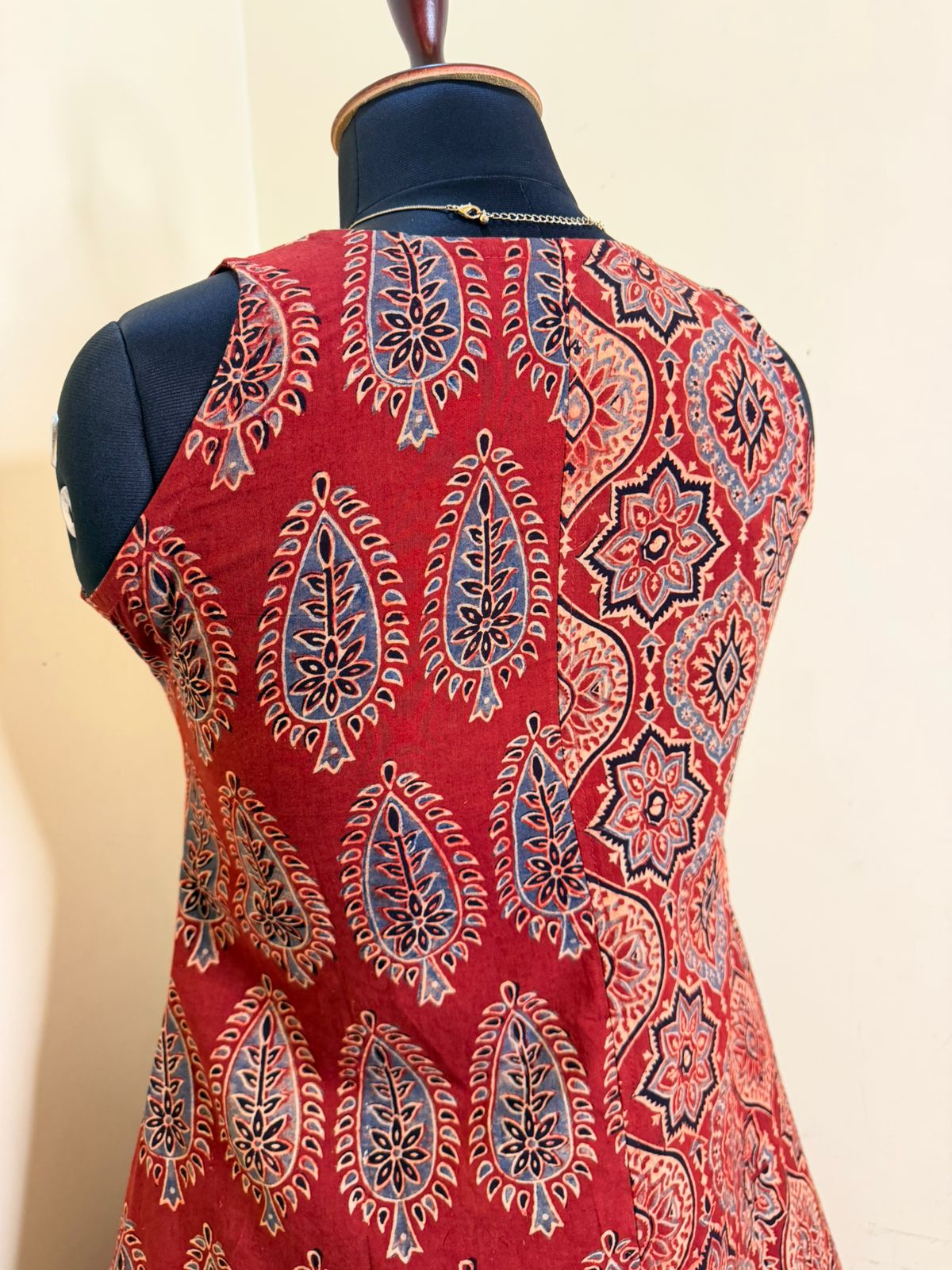 Dual Print Cotton A-line Dress