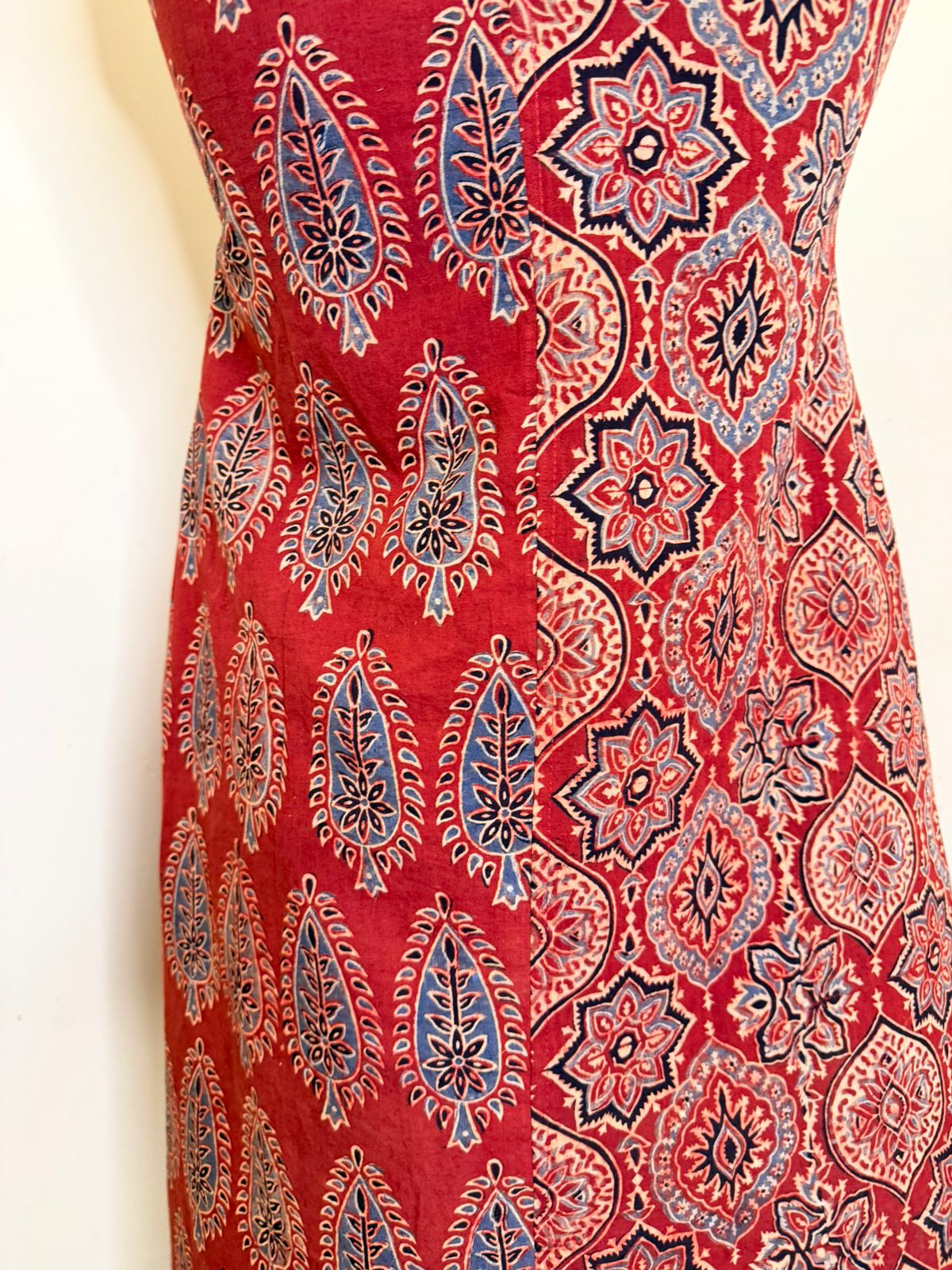 Dual Print Cotton A-line Dress
