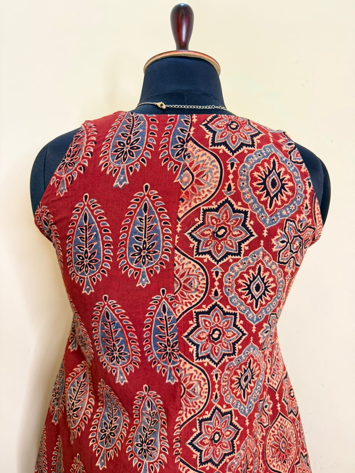 Dual Print Cotton A-line Dress