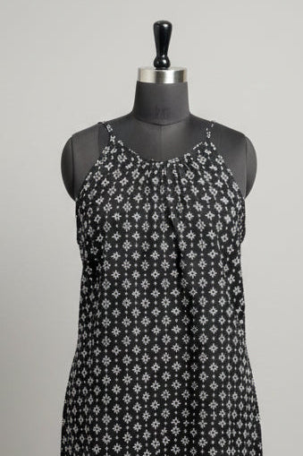 Black Bloom Cotton Maxi Dress