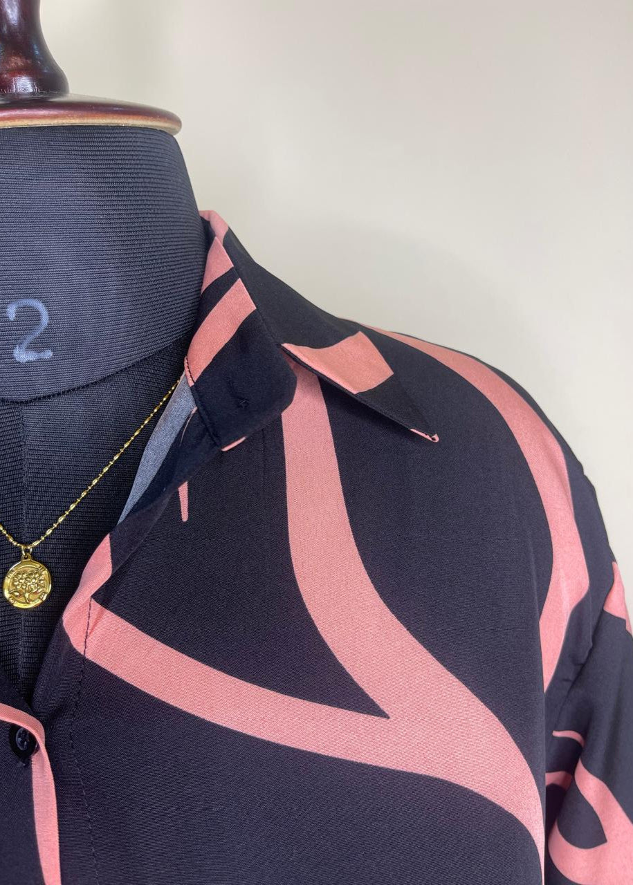 Black Zebra Shirt Dress