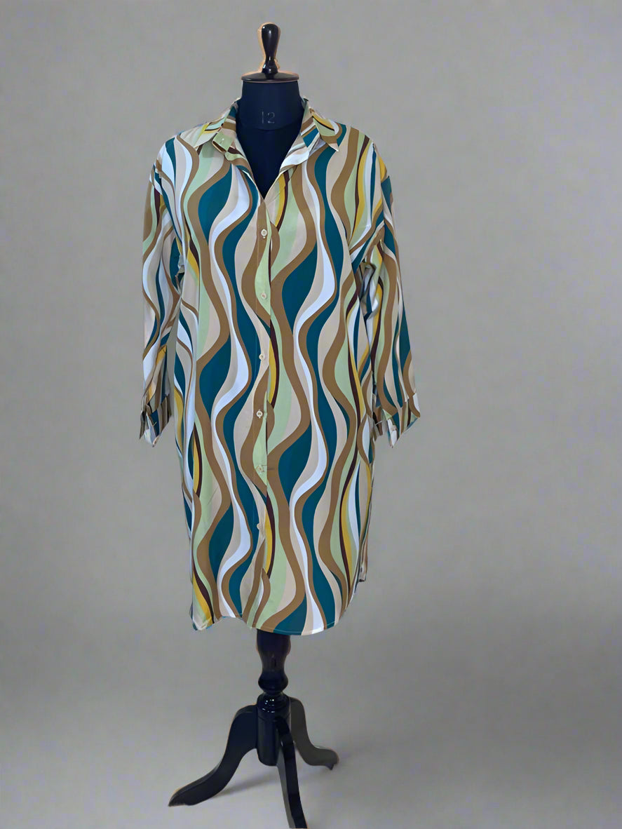 Green Multi Shirt Dress