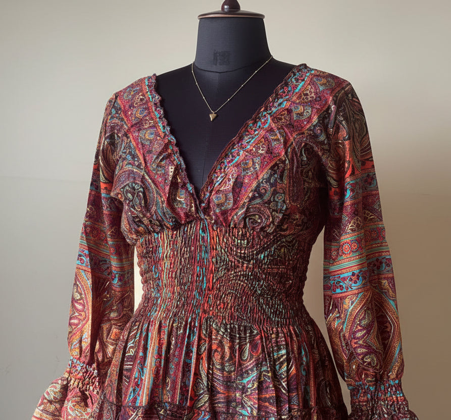 Brown Kasturi Tiered Dress