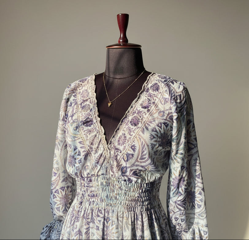 Blue Kasturi Tiered Dress
