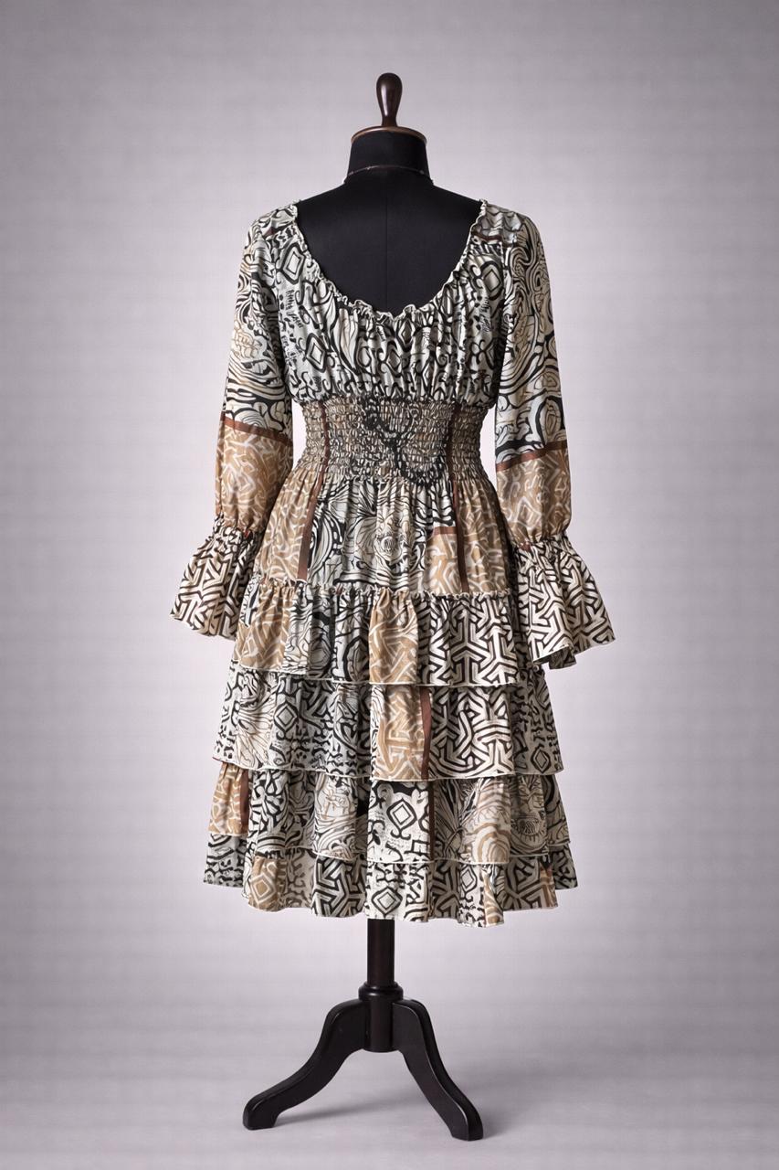Beige Kasturi Tiered Dress