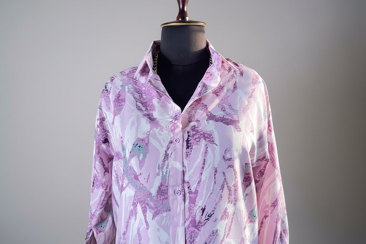Pink Marble Shirt Dress