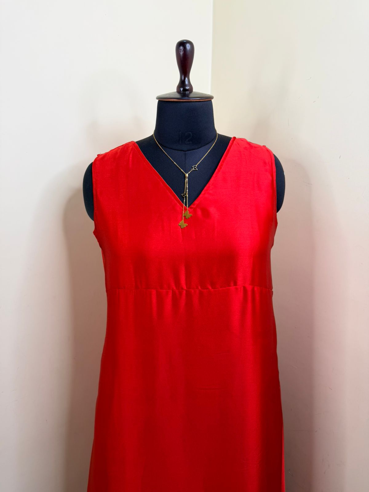 Red A-line Modal Dress