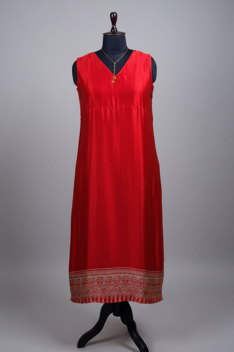Red A-line Modal Dress