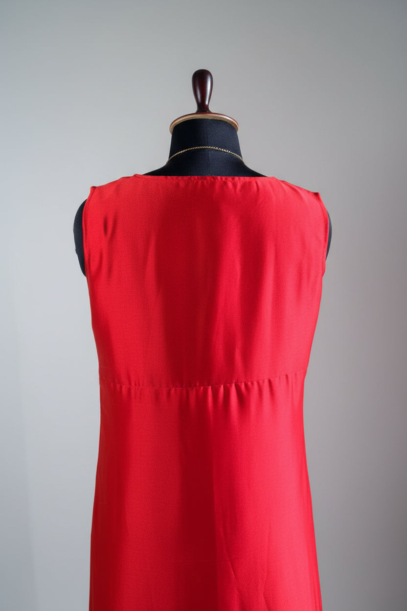 Red A-line Modal Dress