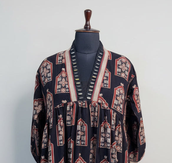 Black Ajrak Aalia Dress