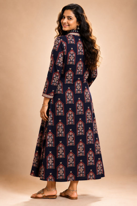 Black Ajrak Aalia Dress