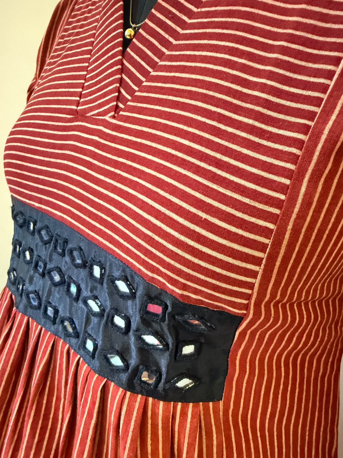 Maroon Khushboo Striped Dress