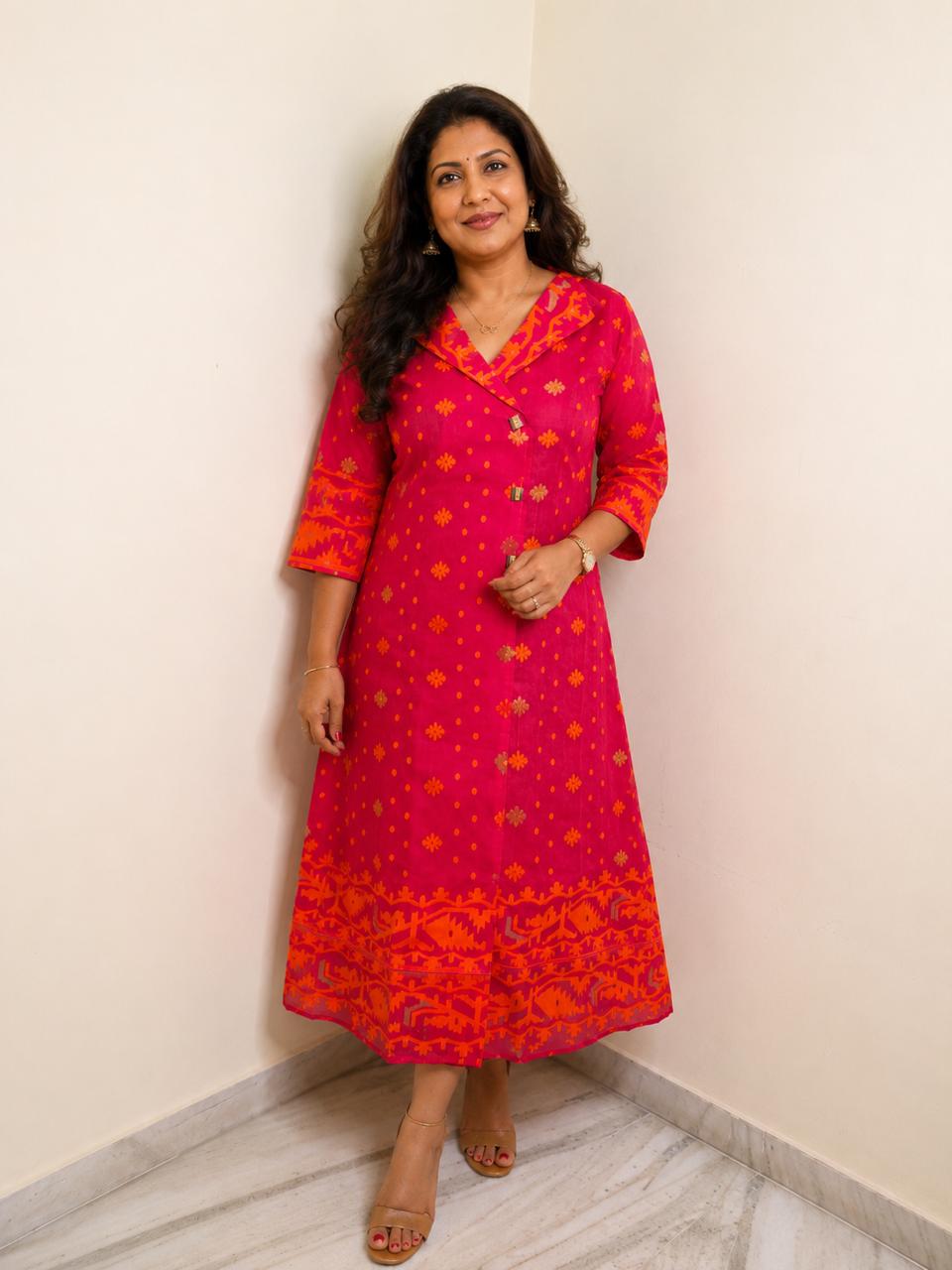 Jamdani Handloom Cotton Dress