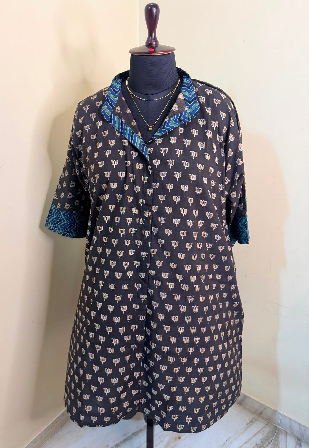 Grey-Black Heena Shirt Dress
