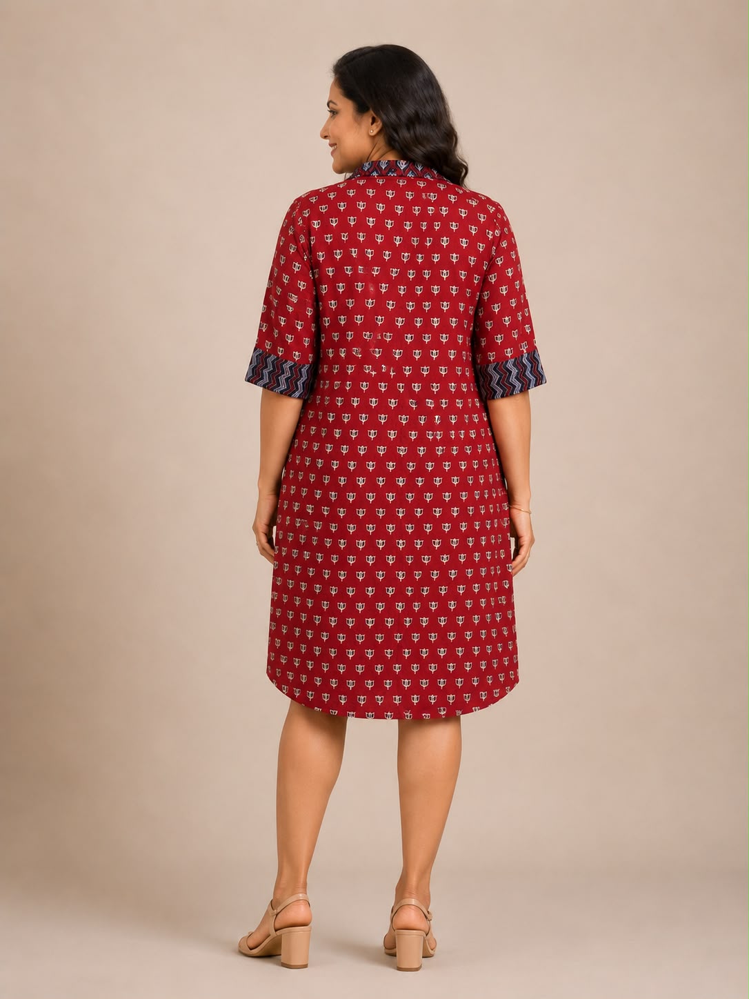 Maroon Heena Shirt Dress