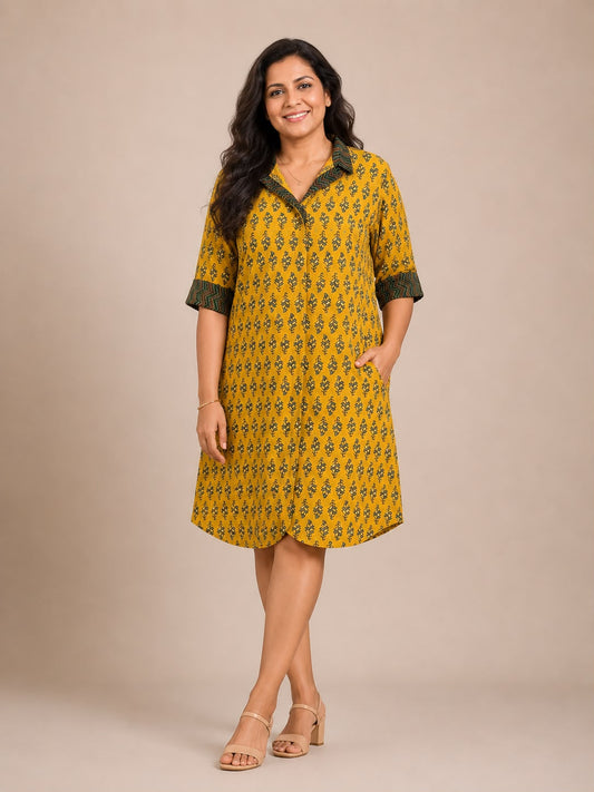 Yellow Heena Shirt Dress