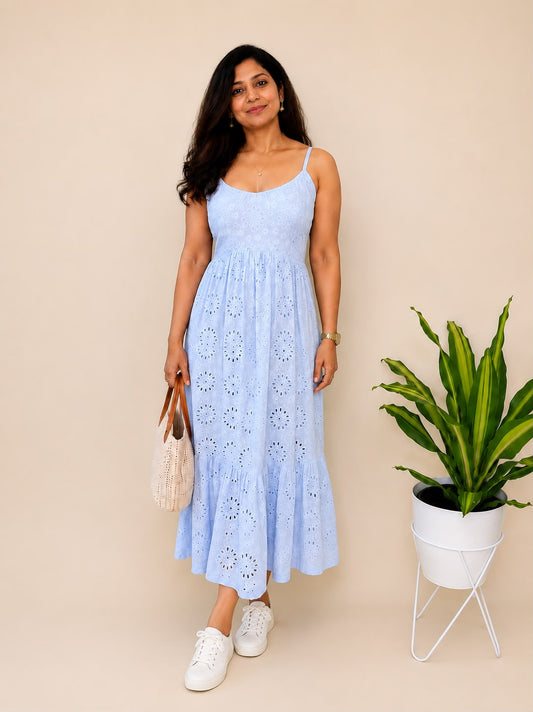 Baby Blue Tiered Dress