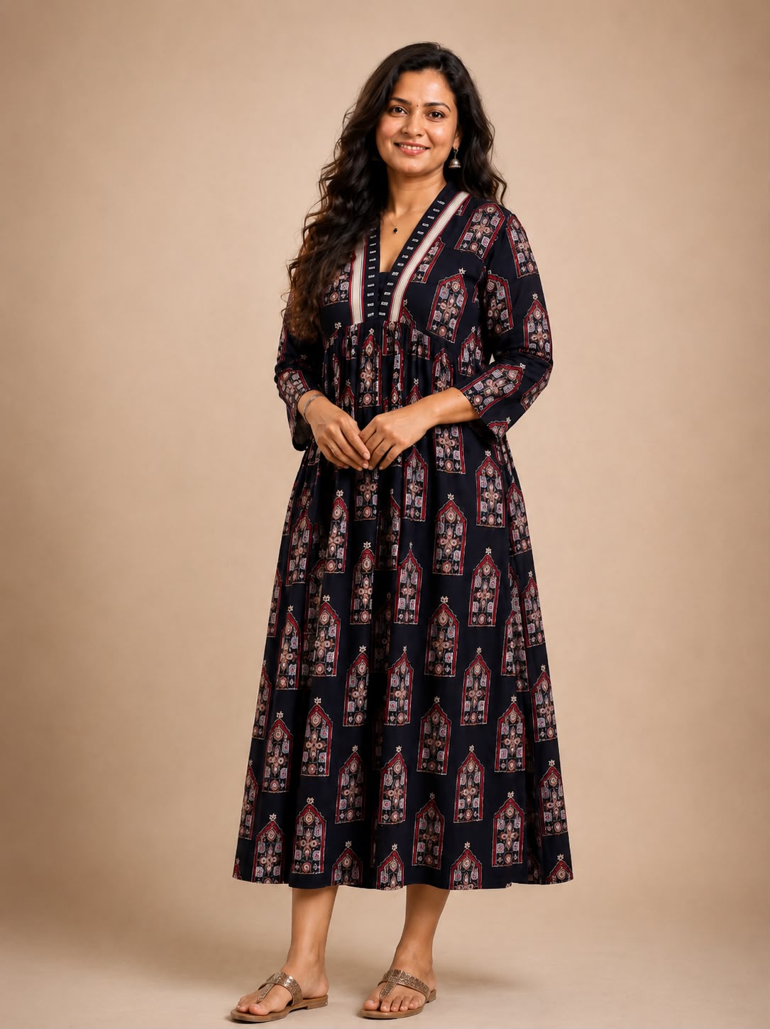 Black Ajrak Aalia Dress