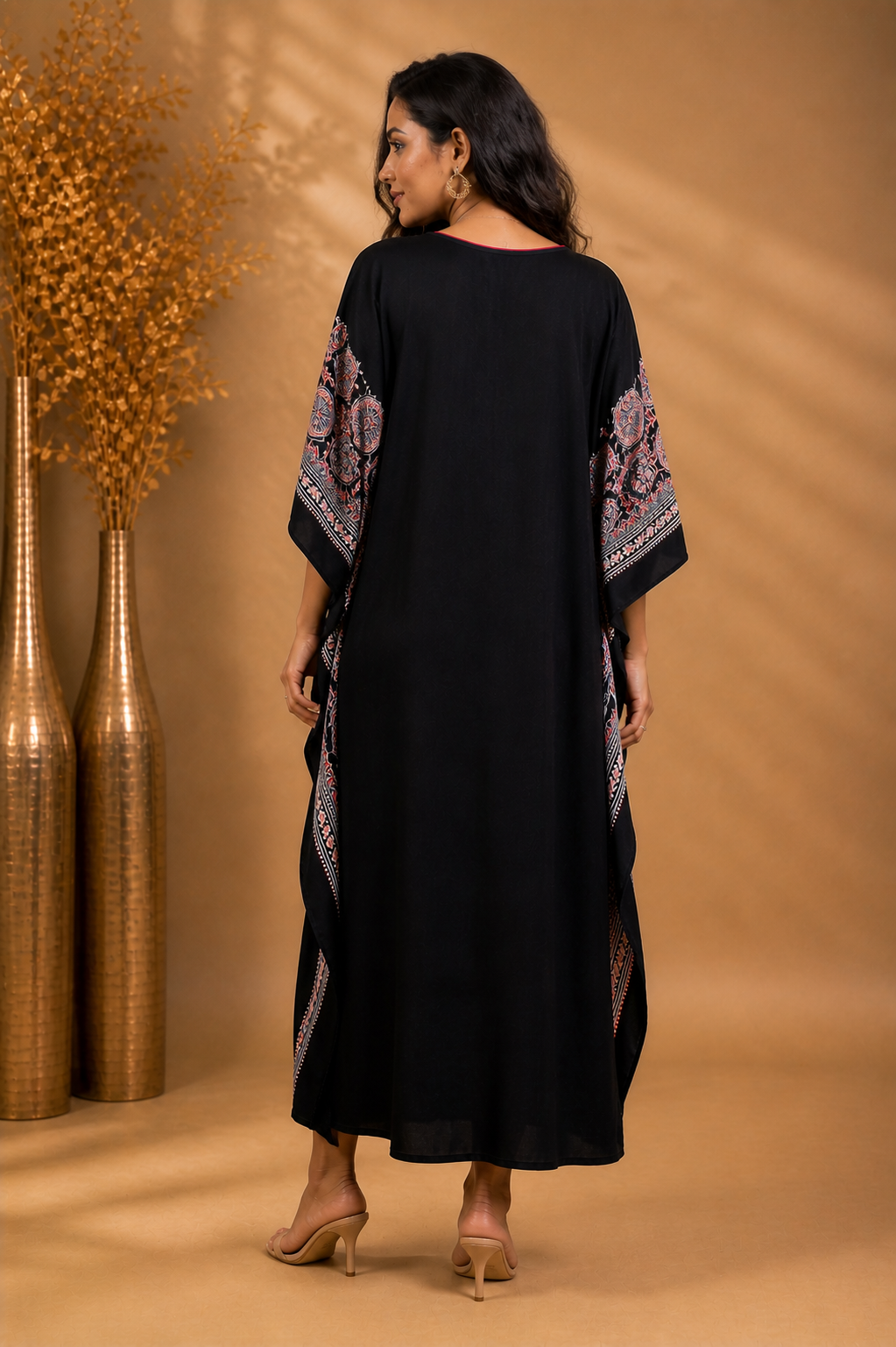 Black Modal Kaftan Dress