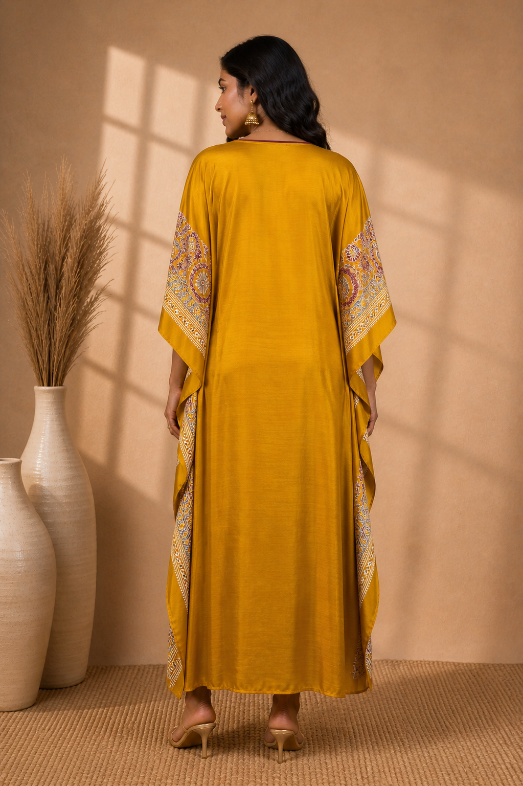Yellow Modal Kaftan Dress