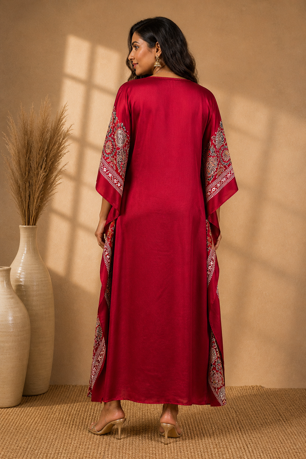 Maroon Modal Kaftan Dress